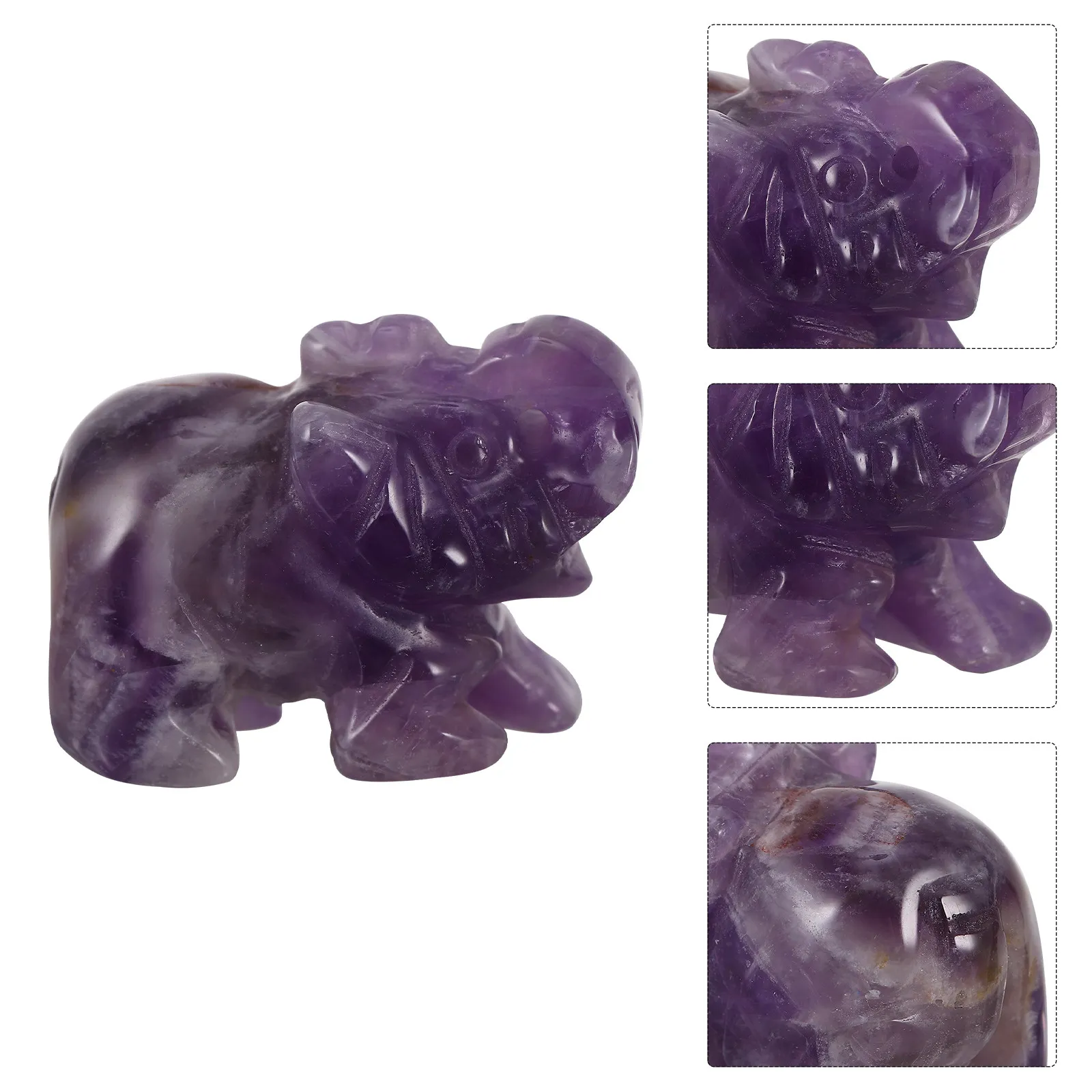 Purple Amethyst Elephant Sculpture Elegant Home Decor for Christmas Wedding Birthday Festival