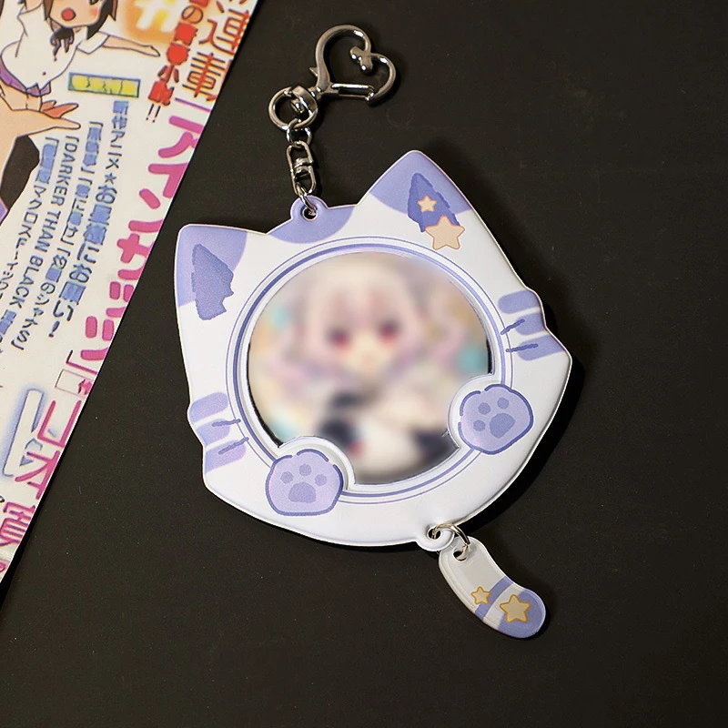 

Cat Ear PVC Badge Protector Holder Case for Ita Bag Display Decoration Anime Keychain Collection Accessories with Charm
