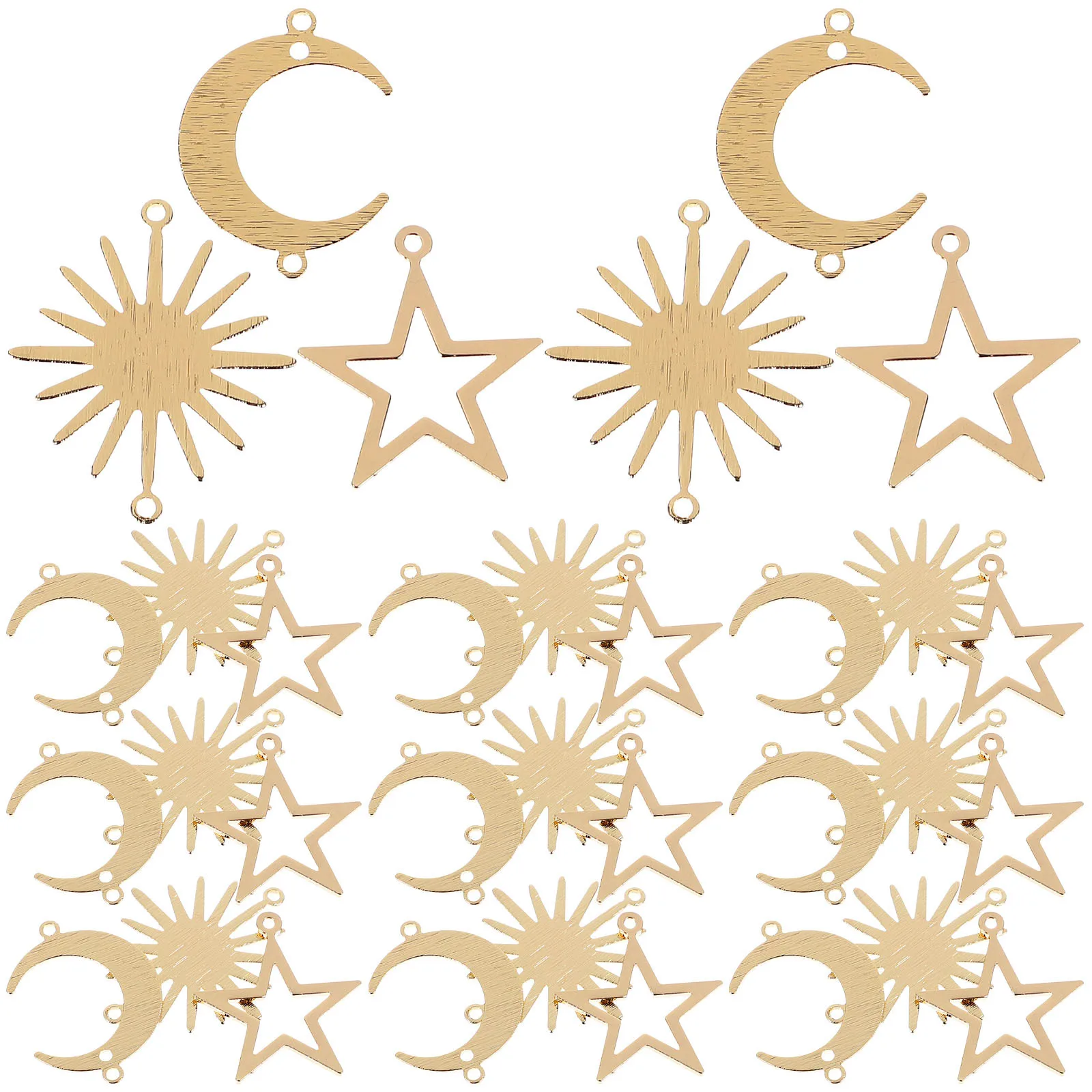 

30 шт. геометрический полый кулон DIY ювелирные изделия подвески сплав Луна Звезда Солнце подвески для ожерелья браслет серьги ремесла