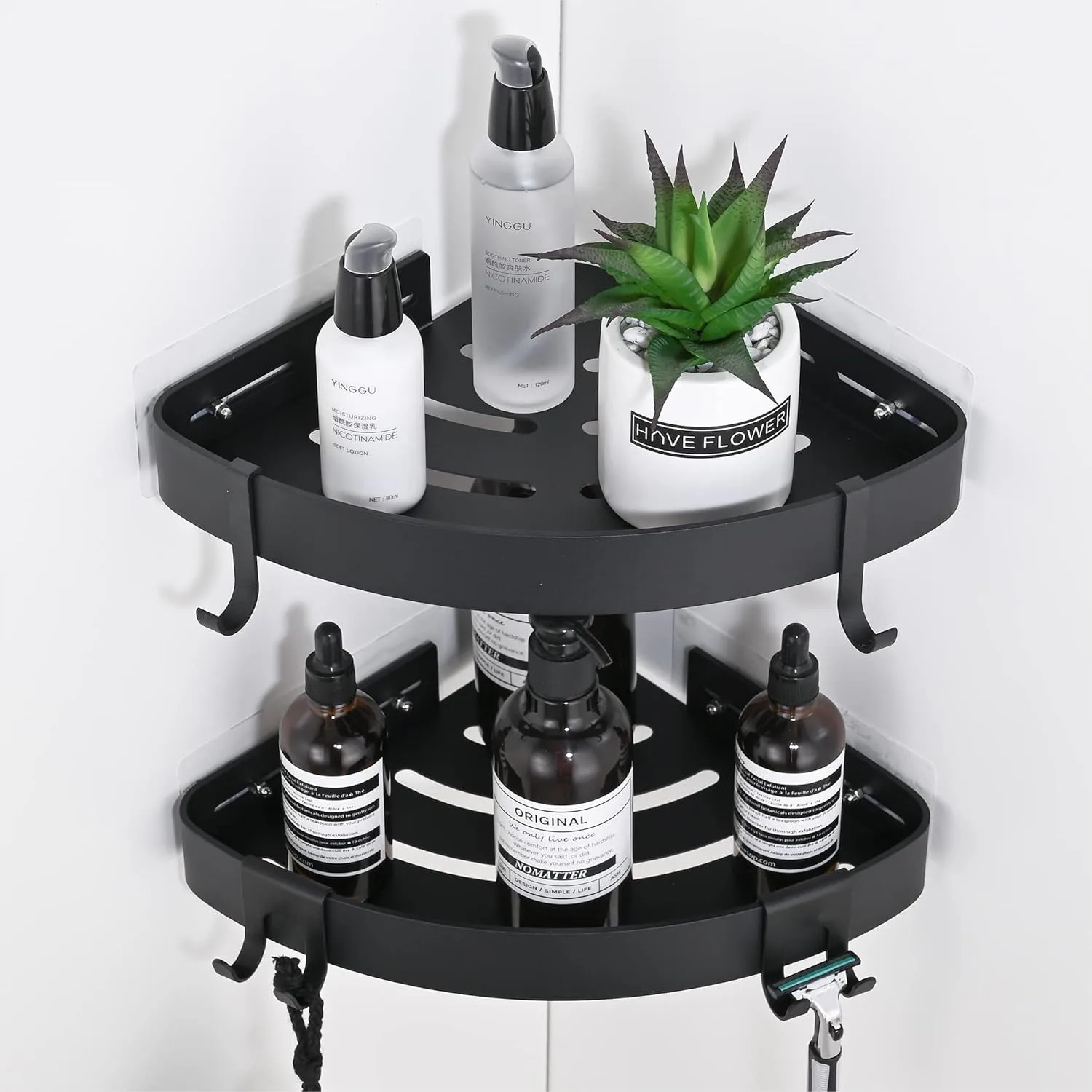 Adhesive Aluminum Shower Corner Shelf