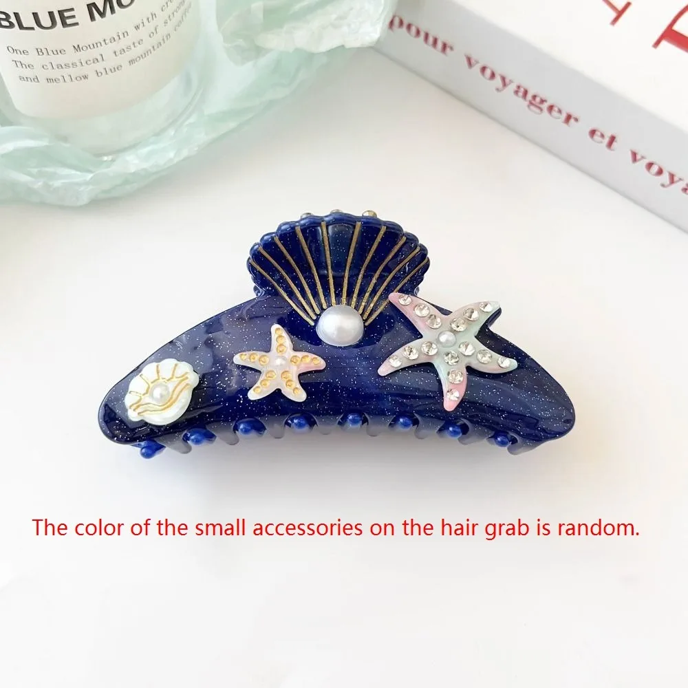 

Starfish Ocean Shell Hair Grab Pearl Hair Clip Rhinestone Hair Claw Shark Clip Geometry Acrylic Shark Clip Streetwear
