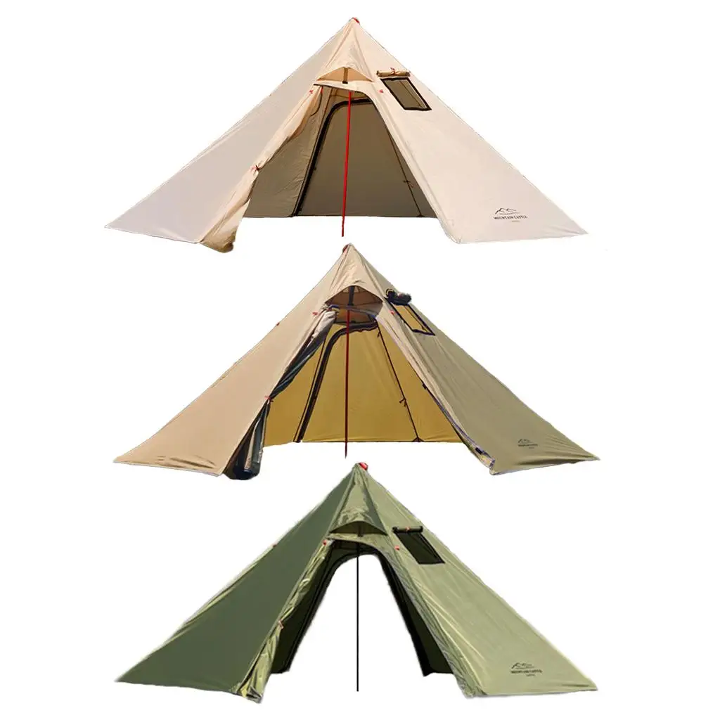 Camping Hot Tent with Ventilation Smoke Window Ground Nail Stake Ropes for Shelter Outdoor Tent Repair