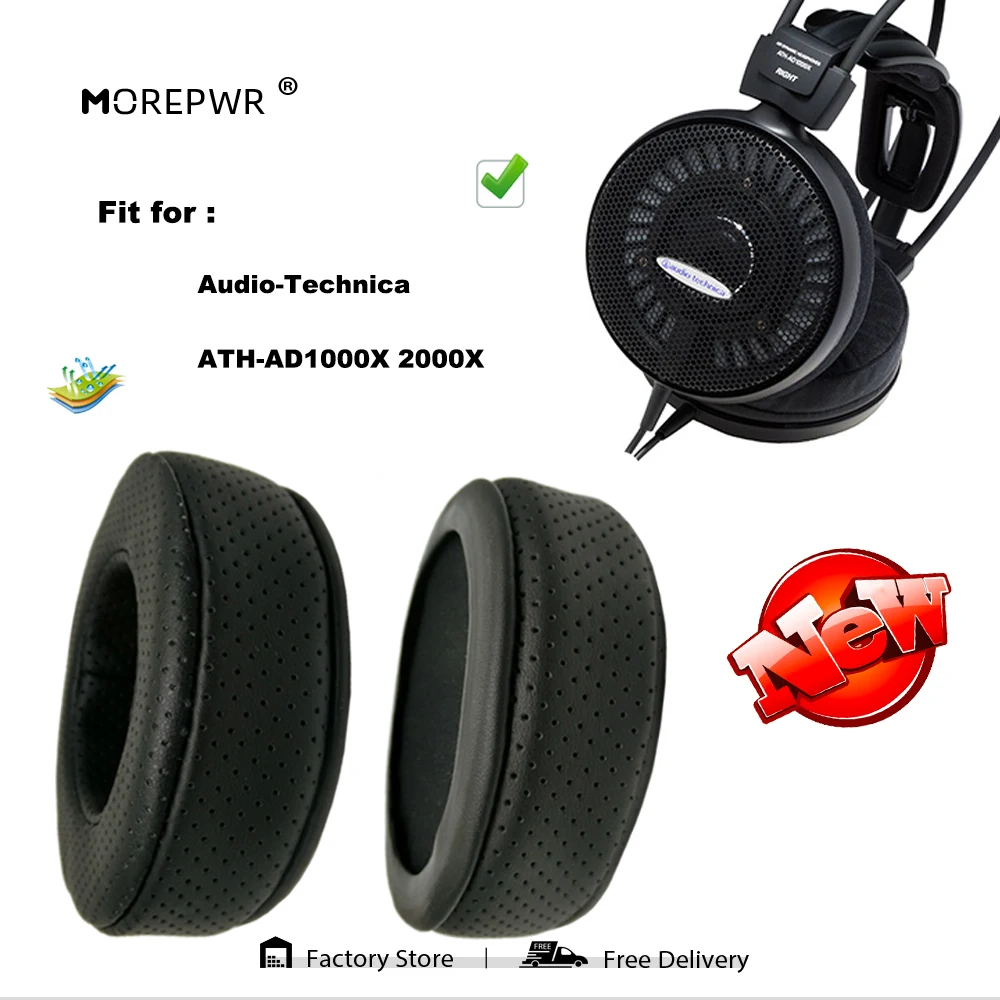 Morepwr, новое обновление, сменные амбушюры для Audio-Technica ATH-AD1000X ATH-AD2000X, детали гарнитуры, кожаная подушка, бархатные наушники