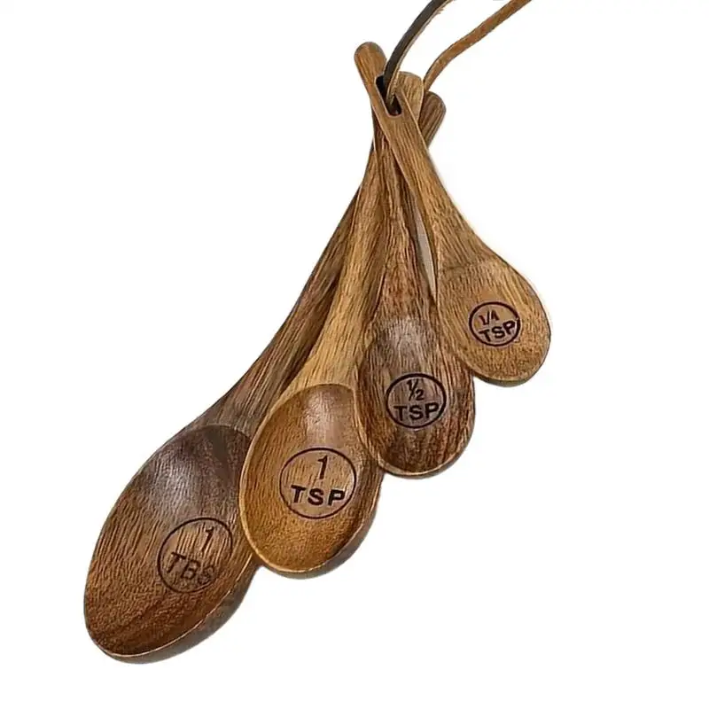 

Набор деревянных мерных чашек и ложек, деревянная столовая ложка, совок, кофейные зерна, сахар, соль, приправа, мерные аксессуары для меда