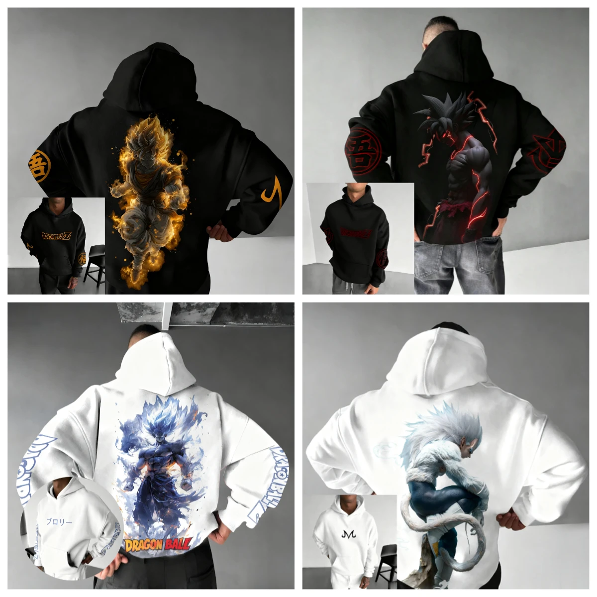 2025 Autunno e inverno nuova animazione Dragon Ball modello di stampa 3D maglione con cappuccio felpa con cappuccio moda casual all'aperto