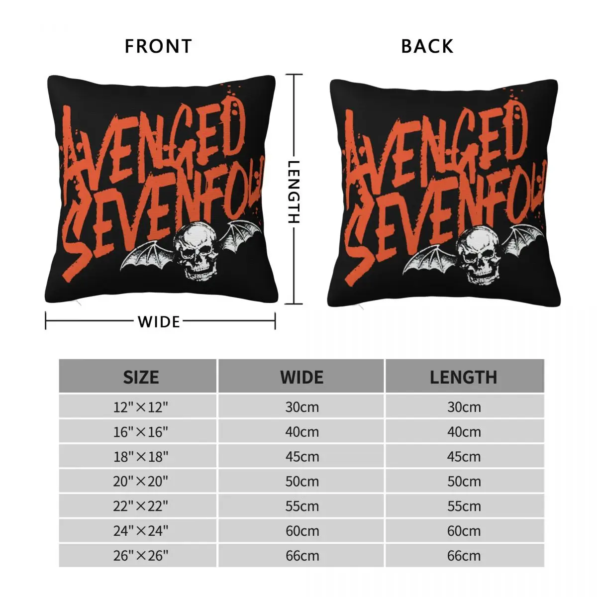 Avenged Sevenfold A7X Orange Splatter Pillowcase Cushion Soft Large Size Pillowcase Pillow Cases Customizable