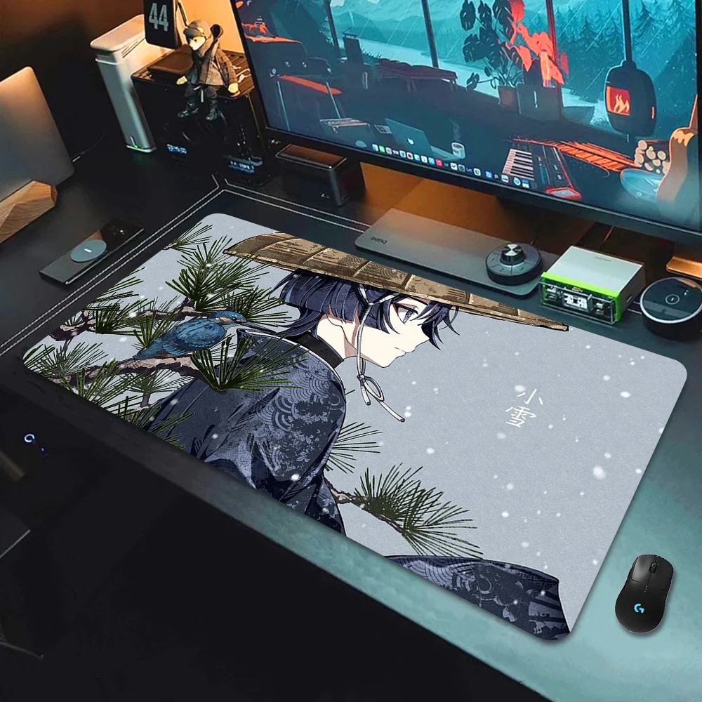 Permainan Anime Furina Neuvillette Mavuika Wanderer Raiden XXL Alas Mouse Dampak Genshin Besar Anti-selip Alas Mouse Keyboard Alas Meja