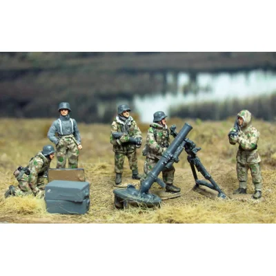 1/72 Resin Soldier Die-Cast Model Kit  Winter Mortar Group 4 Person and Accessories Assembly Kit Free Shipping