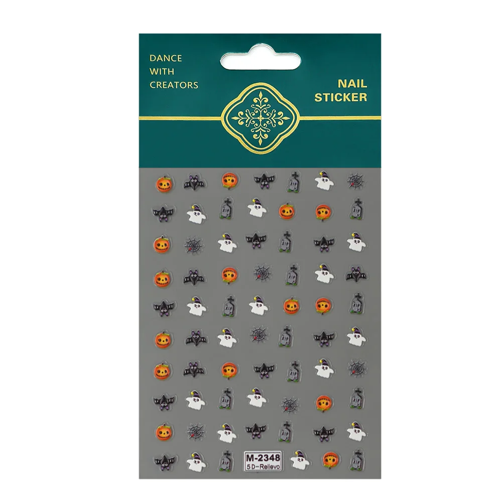 1/5/10pcs Zucca Fantasma Pipistrello Adesivi Per Unghie 5D In Rilievo Halloween Unghie artistiche Adesivi Manicure FAI DA TE Decorazione autoadesiva Decalcomanie