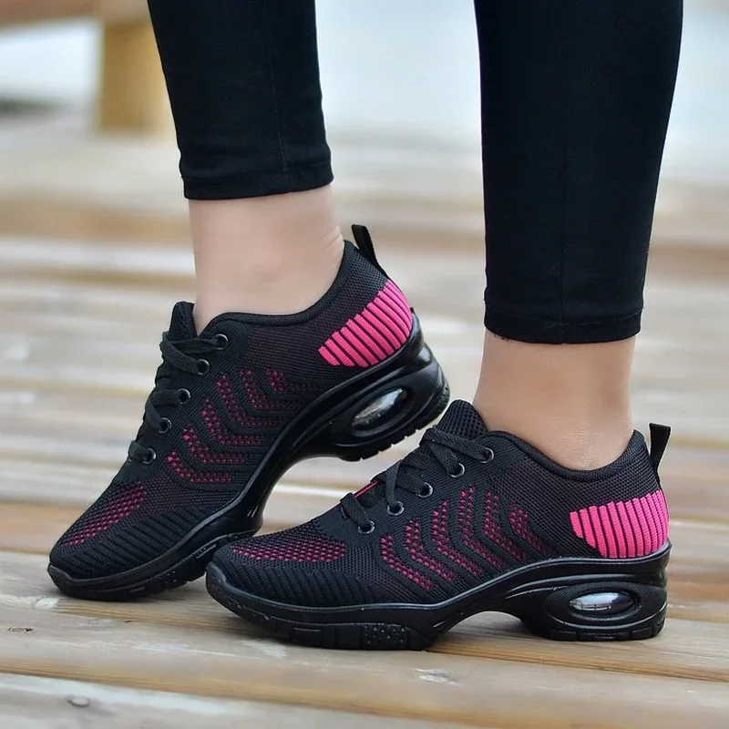 

XIHAHA модная танцевальная обувь, современные квадратные женские танцевальные туфли для женщин, тренировочные тренажерные залы, бальные кроссовки для девочек, джазовые кроссовки, тканая спортивная обувь