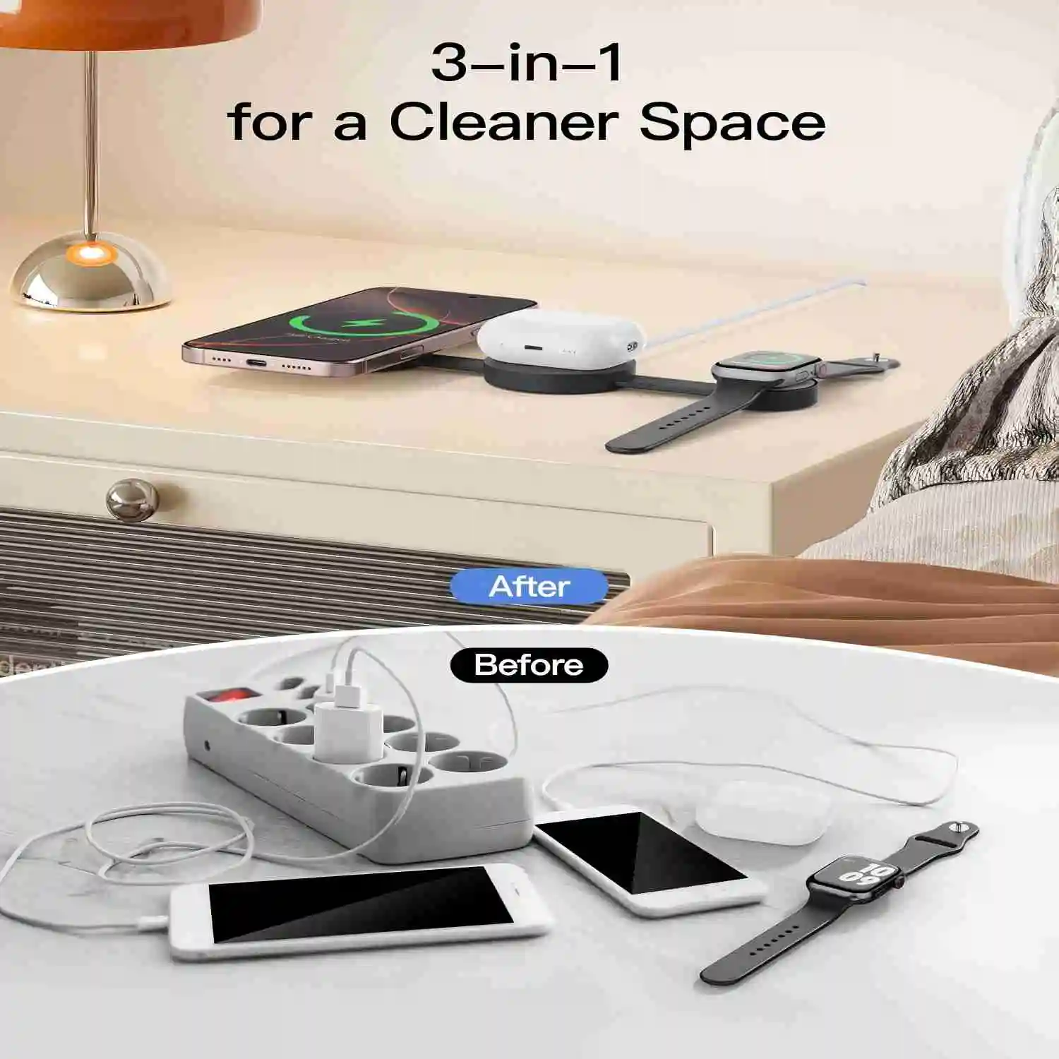 

Magnetic 3 In 1 Wireless Charger Stand Pad For Magsafe iPhone 16 15 14 13 12 Pro Max Apple Watch Airpods Fast Charging Station