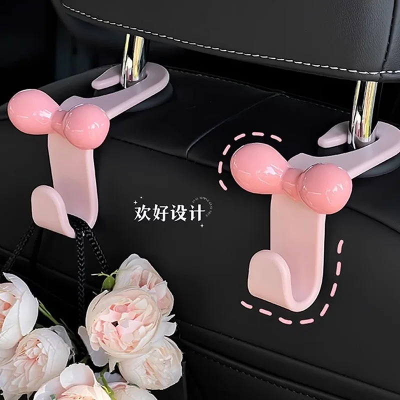 Dopamine Bow Car Seat Back Hook for Rear Row, Pink Car Interior Organizer, Great Car Accessory, New Car Gift