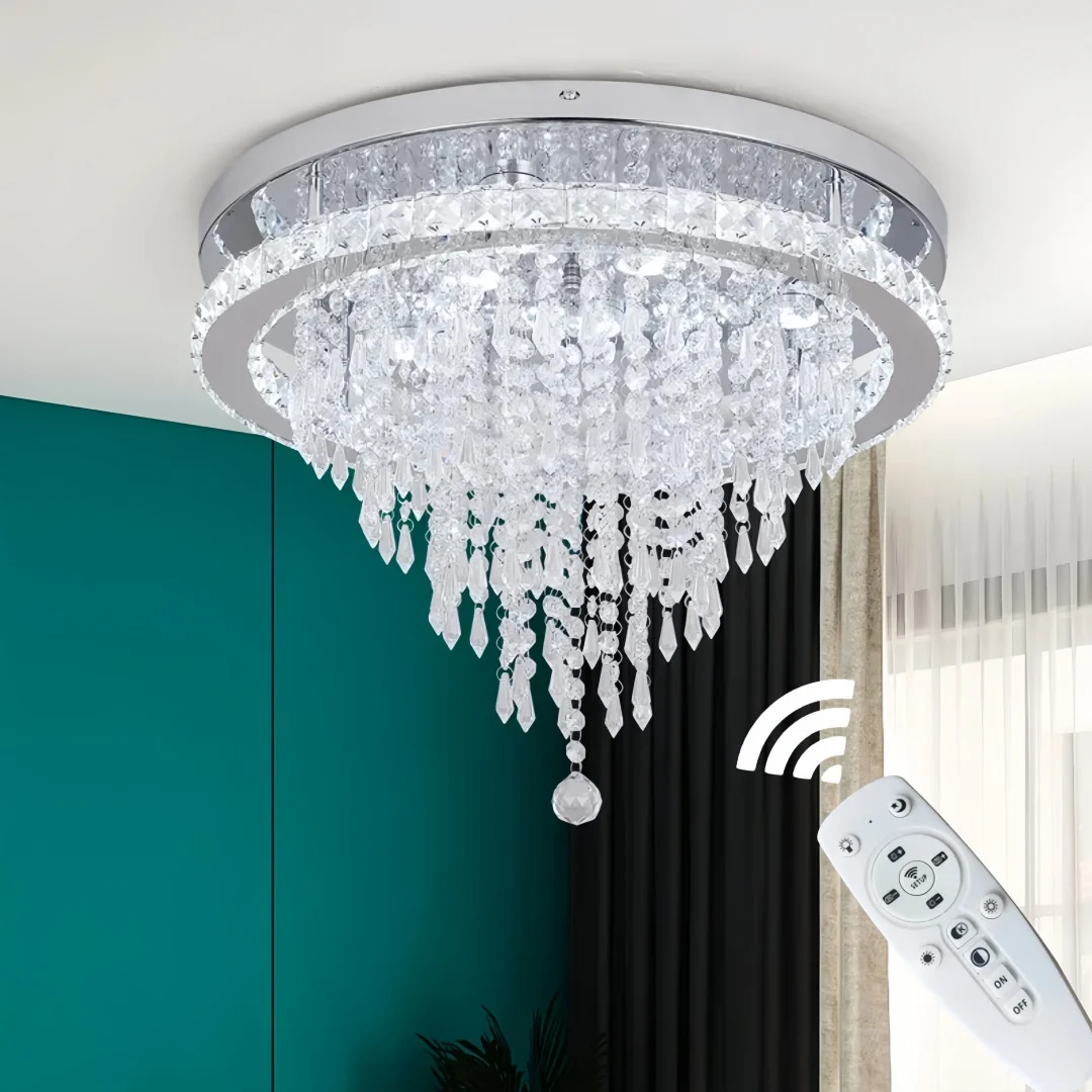 Cross Border Modern Minimalist Circular Crystal Chandelier Living Room Restaurant Corridor High-end Home Decor Lighting Fixtures