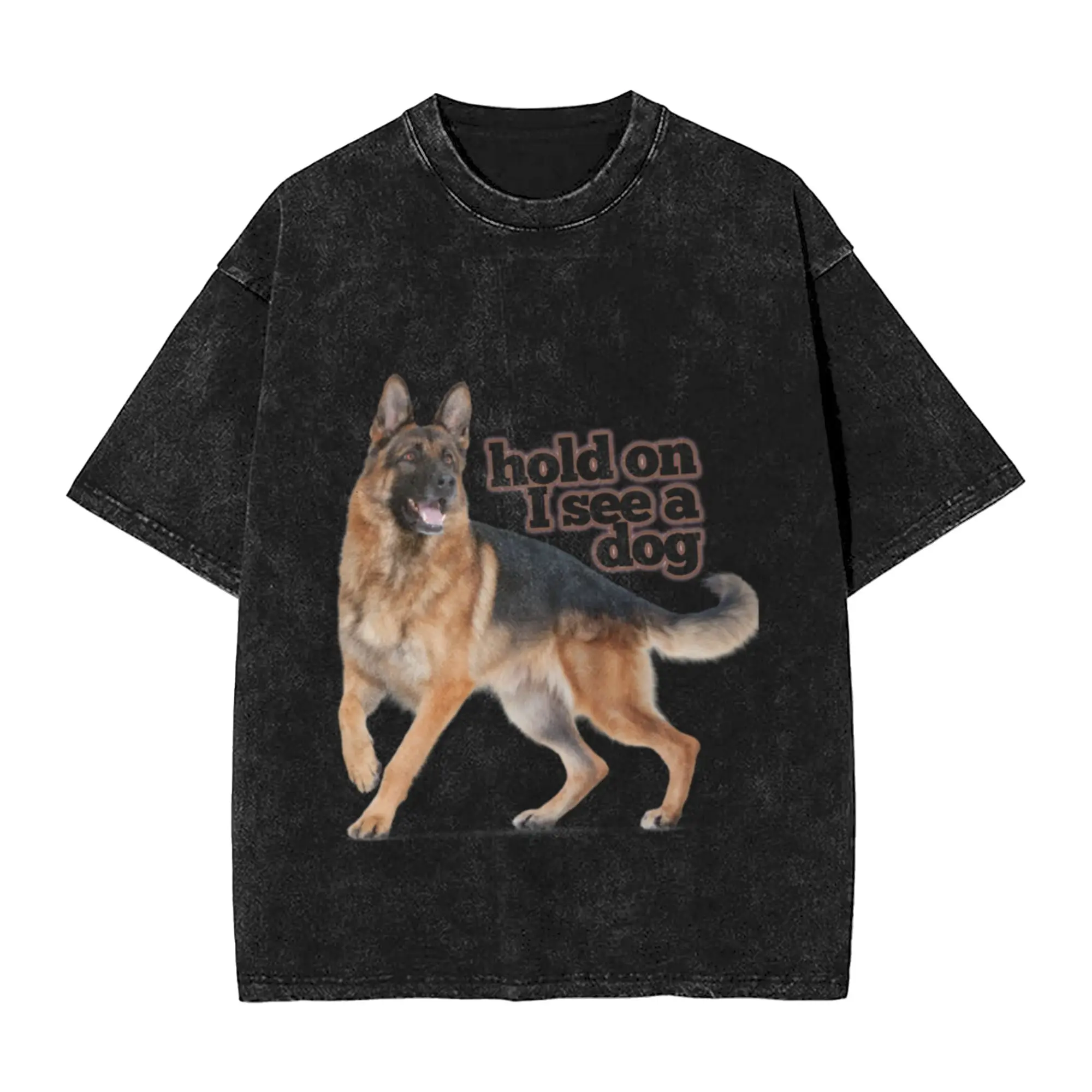 Dog Distraction Classic Trendy A T-Shirt Oversized Short Sleeve Men's Women's Cotton Tees Tops
