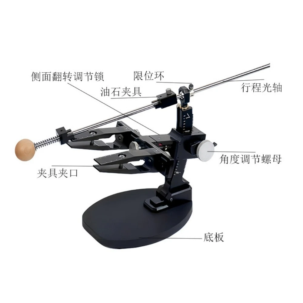 Fixed-angle sharpener: Fine mirror finish, multi-angle high-precision all-metal sharpening rack