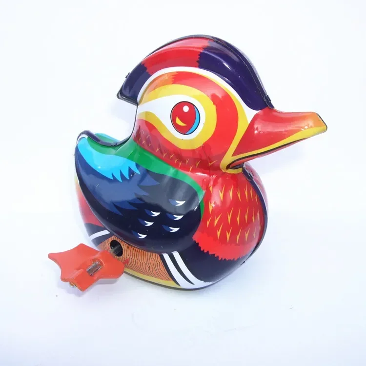 [Funny] collezione per adulti Retro Wind up toy Metal Tin The bird Mandarin duck meccanico Clockwork toy figures model kids gift