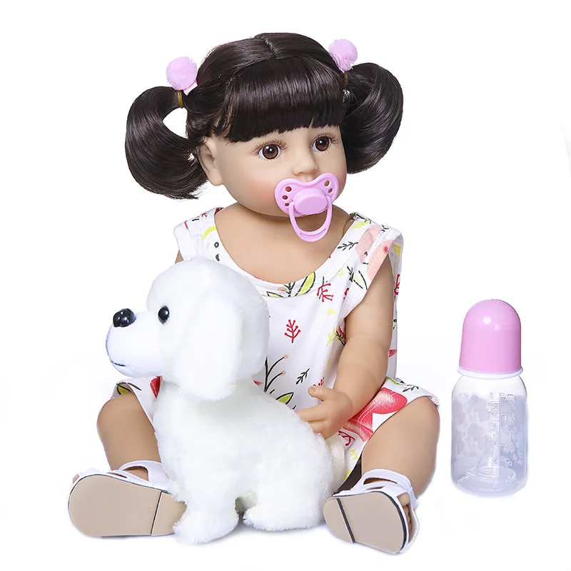 55CM Full Body Lifelike Soft Silicone Popular Sweet Face Bebe Reborn Toddler Toys Baby Girl Doll Birthday Christmas Gift Doll