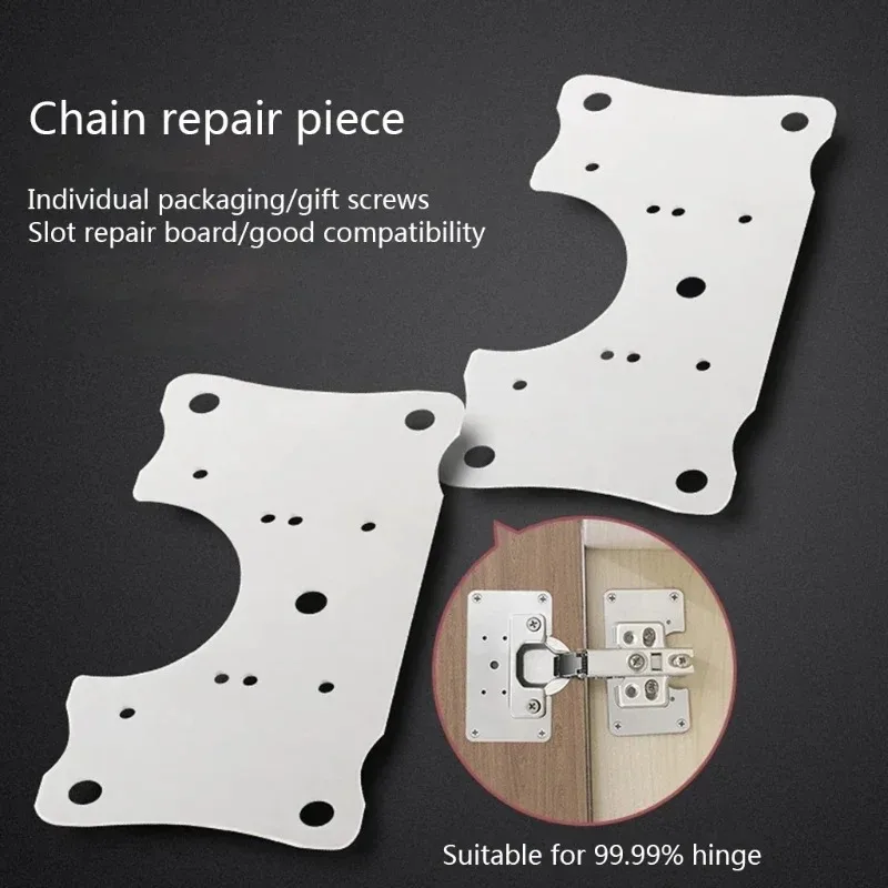 Cabinet Hinge Repair Plate Kit Stainless Steel Hinge Repair Plate for Protecting Wooden Kitchen Cabinet Door