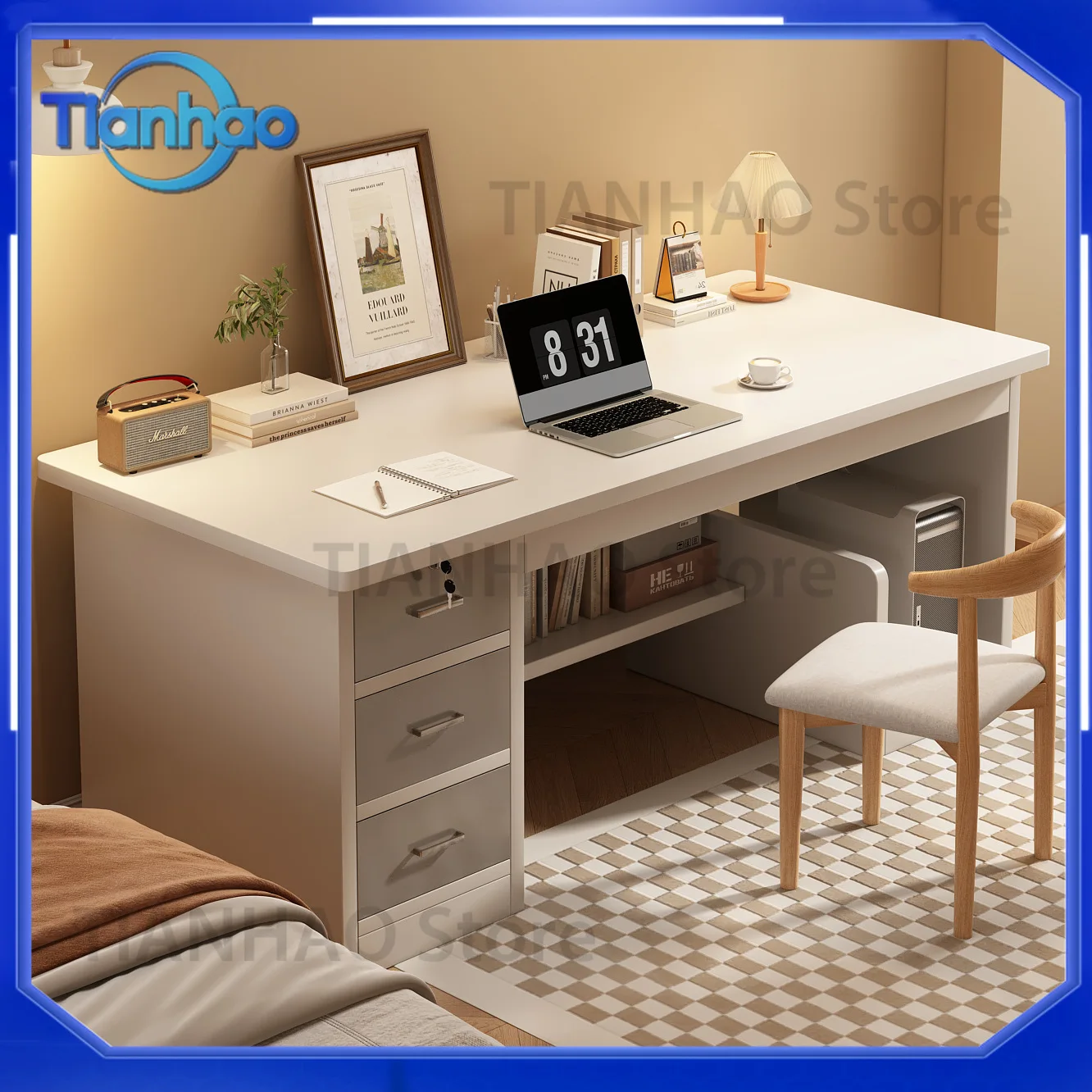 Desk for Home Office Use with Drawer Writing Table Workstation Study Desk for Single Person Minimalist Computer Desk