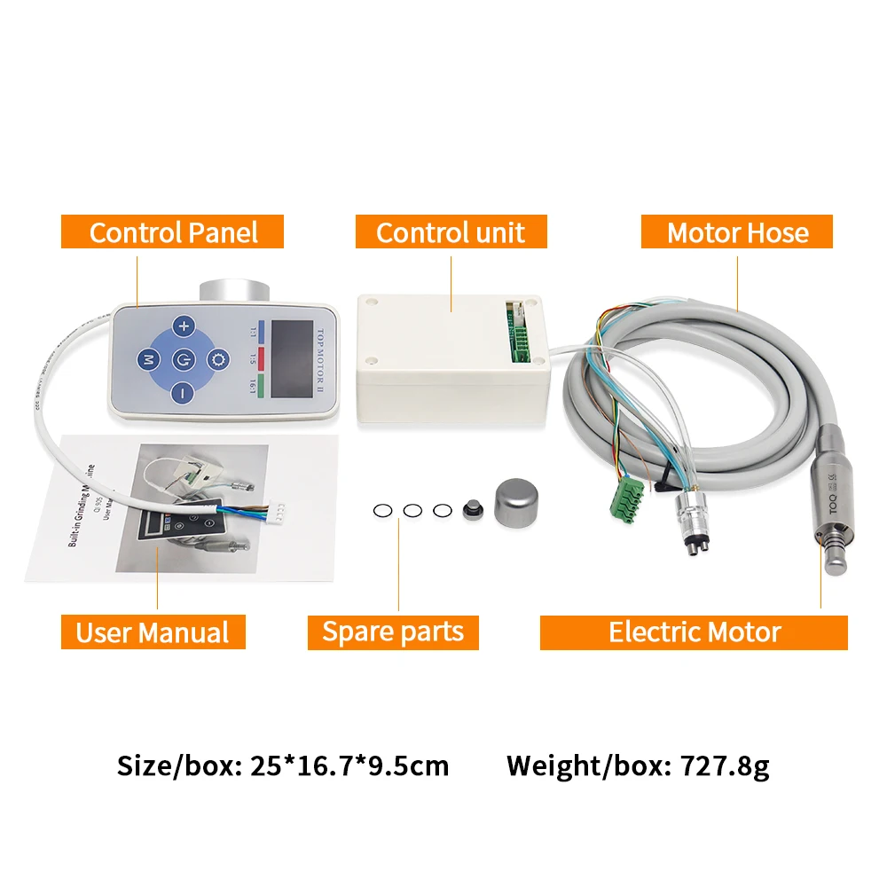 Dental Micromotor Portable Brushless Electric With Internal Water Spray And LED Fiber Optic Connector 16:1 1:1 1:5 For Dentistry