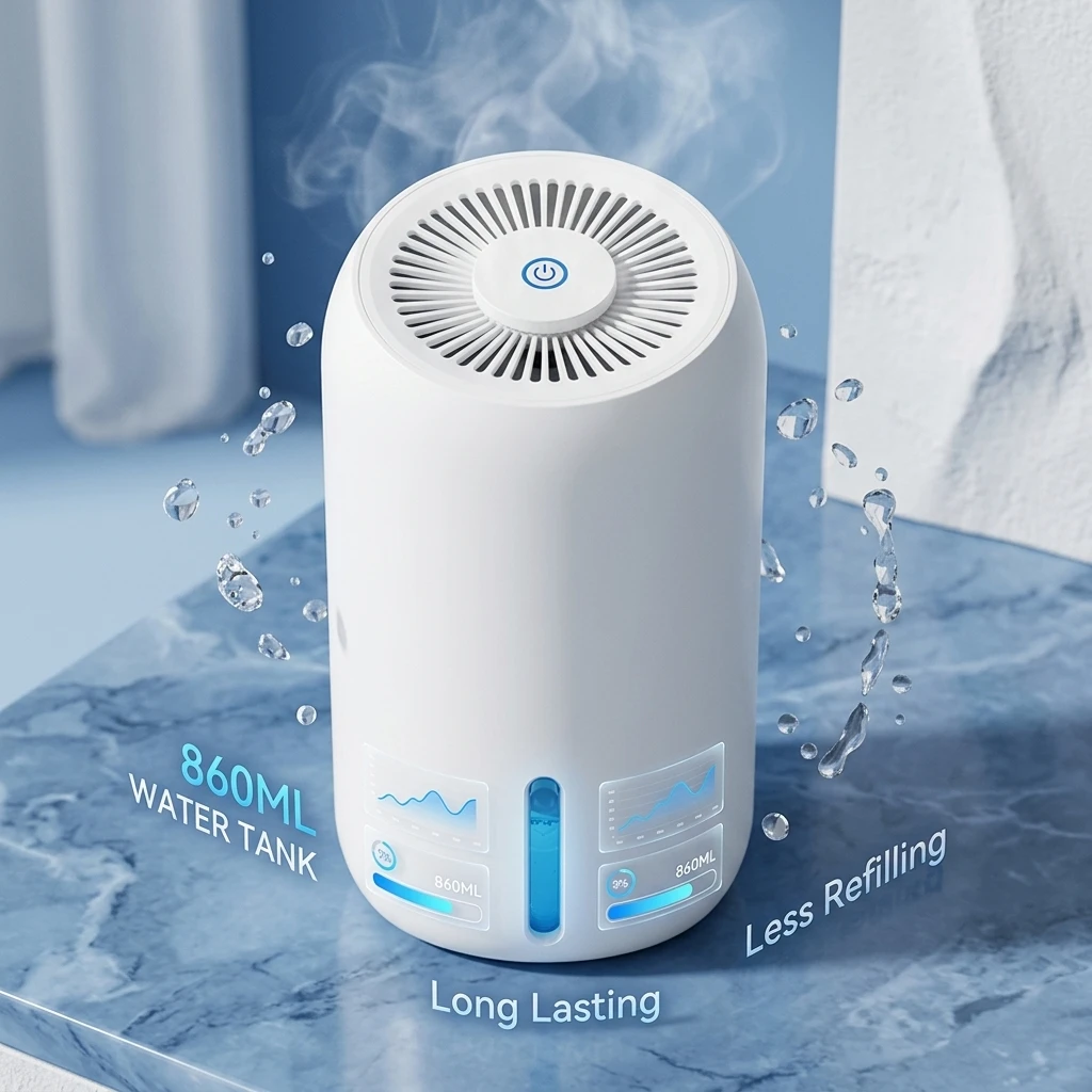 31oz 900ml Ultra Quiet Small Dehumidifier up to 215 Sq ft with Portable Mini Dehumidifiers for Home Bedroom Bathroom RV