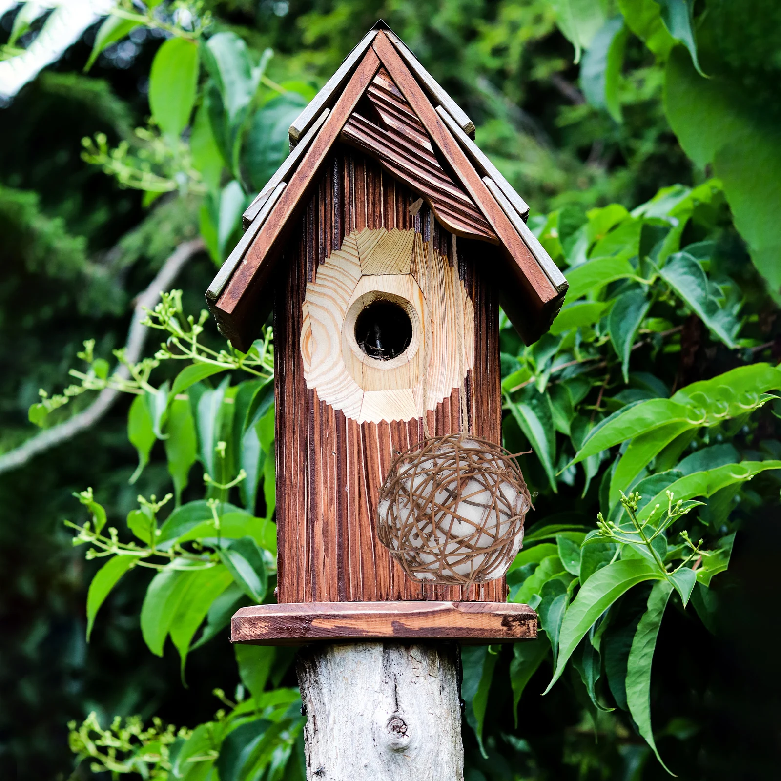 

3Pcs Multi-Purpose Outdoor Bird Nesting Material Hummingbird Nest Hanging Decor Garden Brown Rattan Feeder Bird Nesting Material