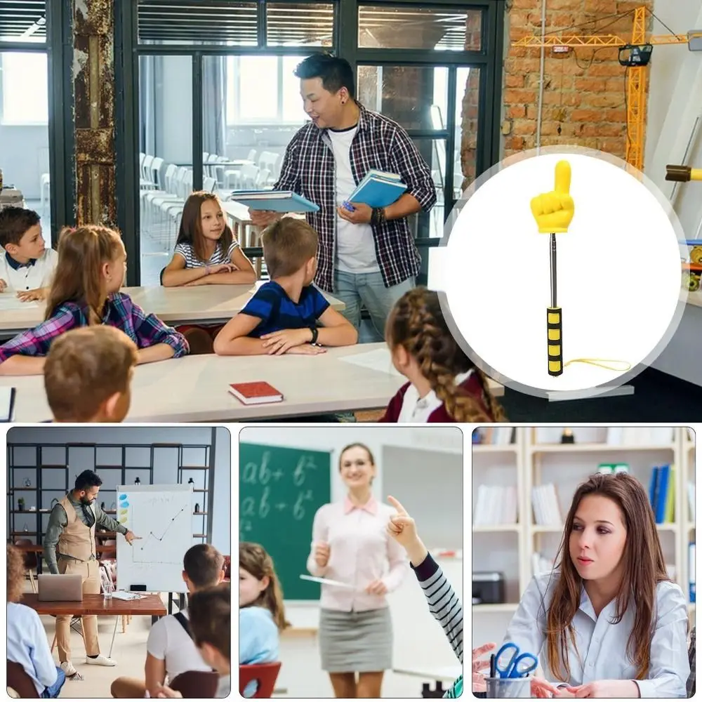 Professional Stainless Steel Finger Reading Sticks Telescopic Rod Finger Design Teaching Stick Whiteboard Hand Pointer Teachers