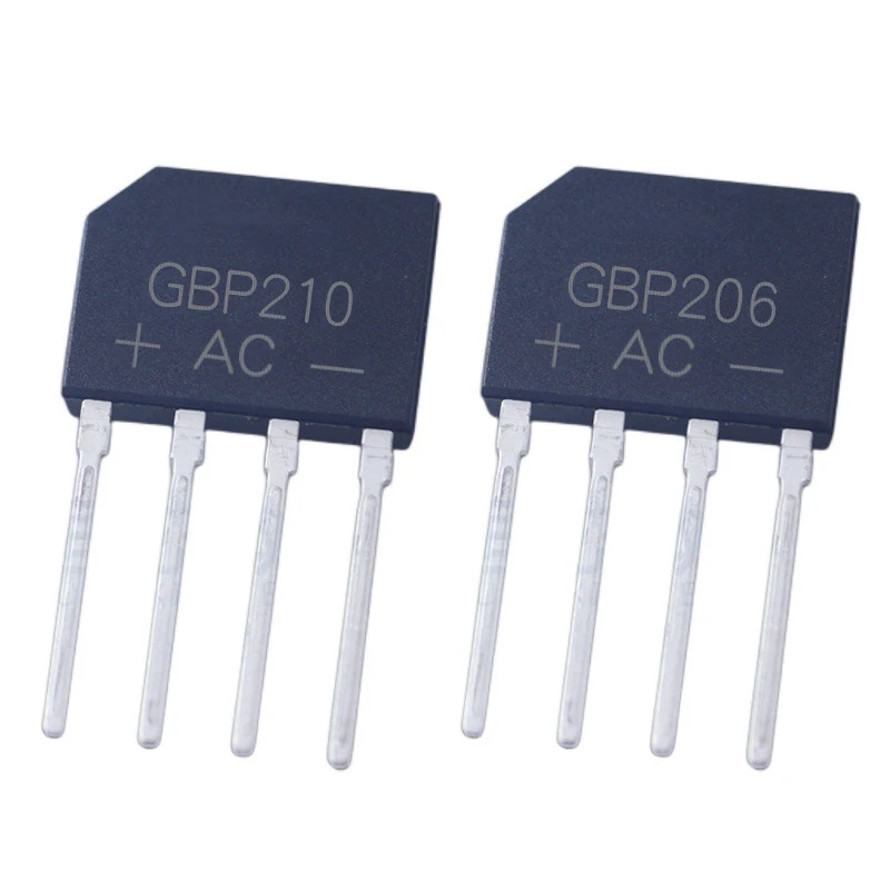 20~2000Pcs GBP210 GBP206 Bridge Rectifier 2A 1000V/600V GBP210G GBP206G Bridge Stack DIP-4 Flat Bridge