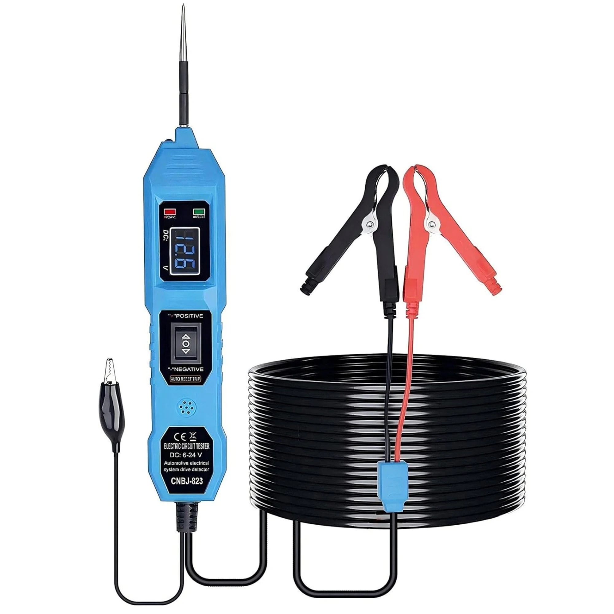 

6-24V DC Circuit Probe Tester with Test Light, Short/Open Circuit & Polarity Identification, Overload Protection Auto Diagnostic