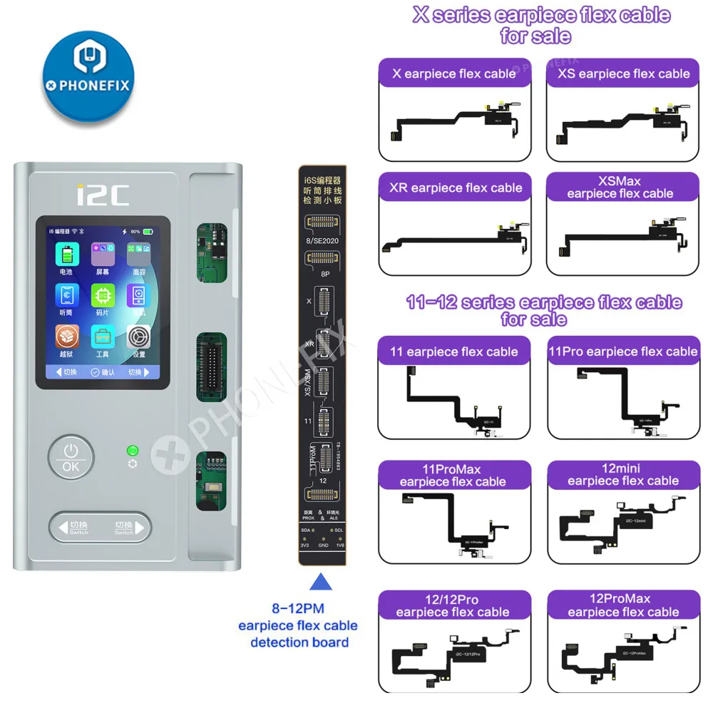 I2C I6S Intelligent Programmer for IPhone X-15 Pro Max True Tone Data Read Write Repair Face ID Fingerprint Battery Vibrator Fix