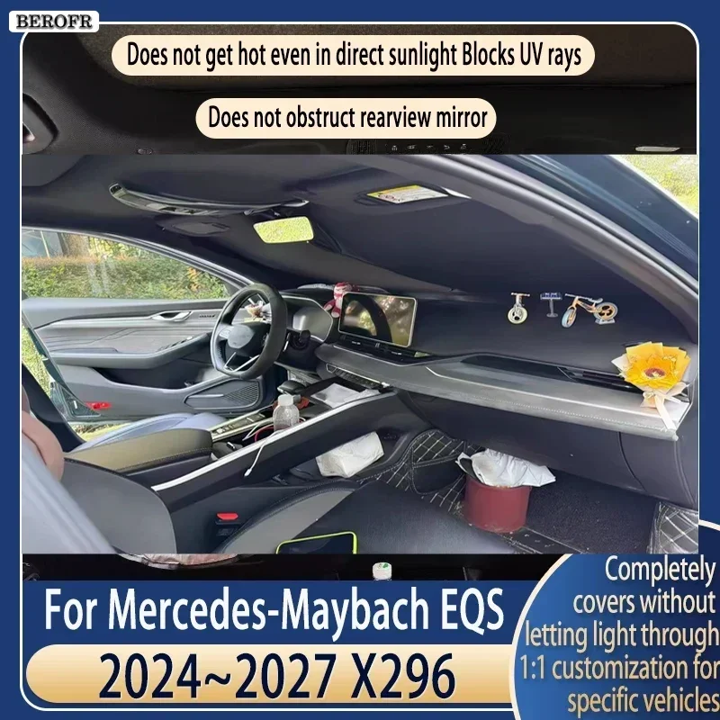 

Steering wheel Car Sun Visor For Mercedes Maybach EQS X296 2024~2027 2026 Summer Cooling Accessories Front Windshield Sunshade