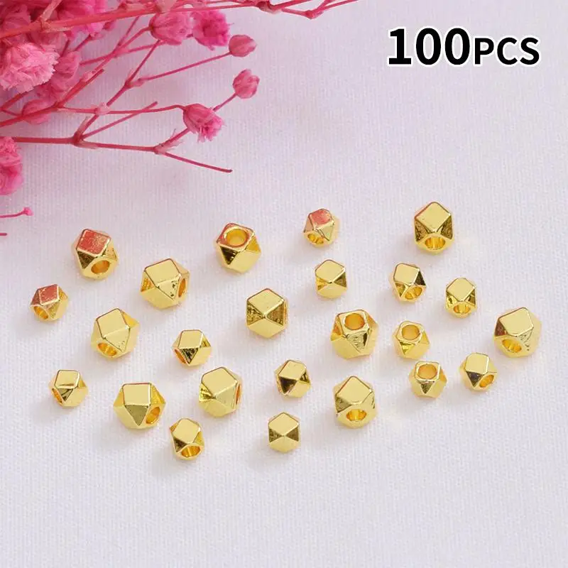 100pcs  Gold Plated Ball Crimp End Beads,Crimps Beads,2mm 2.5mm 3mm Stopper Spacer Beads For DIY Jewelry Making Supplies