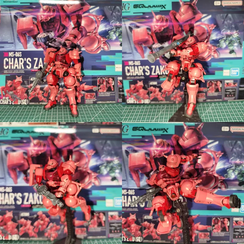 

In Stock Original Bandai Hg 1/144 Ms-06s Char'S Red Zaku Gundam Gquuuuuux Gq Collectible Anime Action Figure Model Toys Gifts