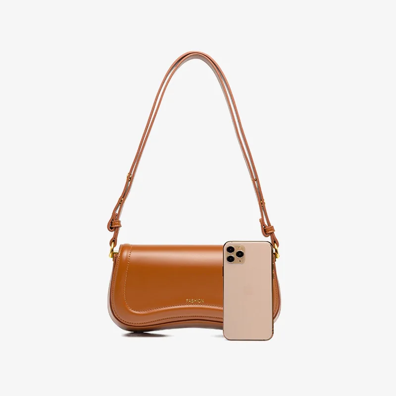 Withered 2024 New French Fashion Blogger Retro Leather Square Bag Underarm Bag Casual Versatile Office Ladies Bags Women
