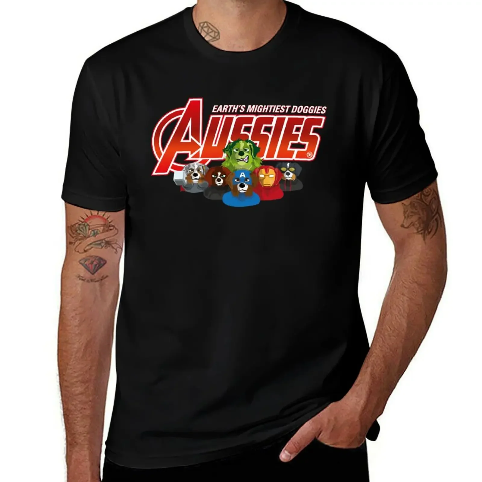 Aussies - Earth Mightiest Doggies T-Shirt boys animal print blacks custom shirt boys whites tee shirts for men