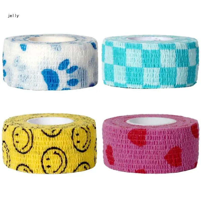 448C Outdoor Medical Bandage First Aid Waterproof Self Adhesive Elastic Tape Colorful