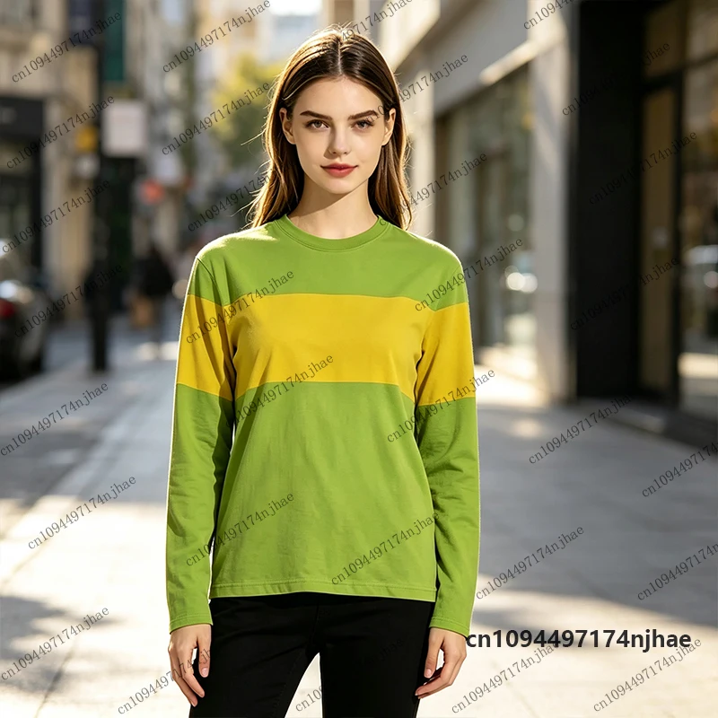 2026 Undertale Deltarune Couple Long Sleeve T-shirt For Women Men Autumn Patchwork Sports Tees Casual Loose Oversized Tops