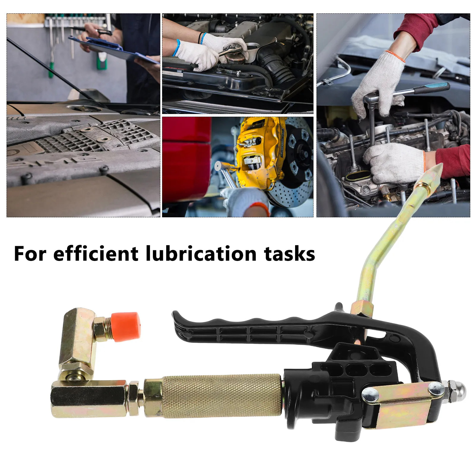 High Pressure Pneumatic Greaser Coupler Dual Layer Steel Wire Hose Automatic Oil Refueling Tool Heavy Duty Lubrication 360