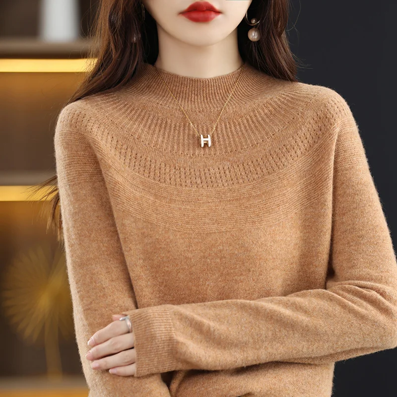 100% seamless sweater autumn and winter bottoming shirt women\'s new autumn and winter sweater sweater first-line ready-to-wear