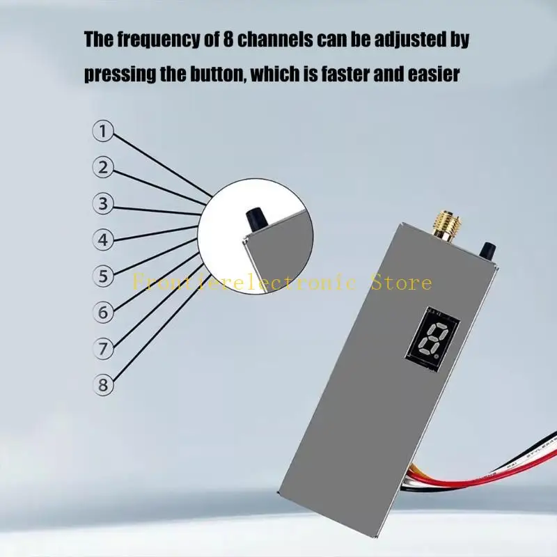 G8db 1 conjunto 1.2ghz 1.6w placa transmissora vídeo para fotografia voo gabinete metal 8ch interfaces sma 8 canais