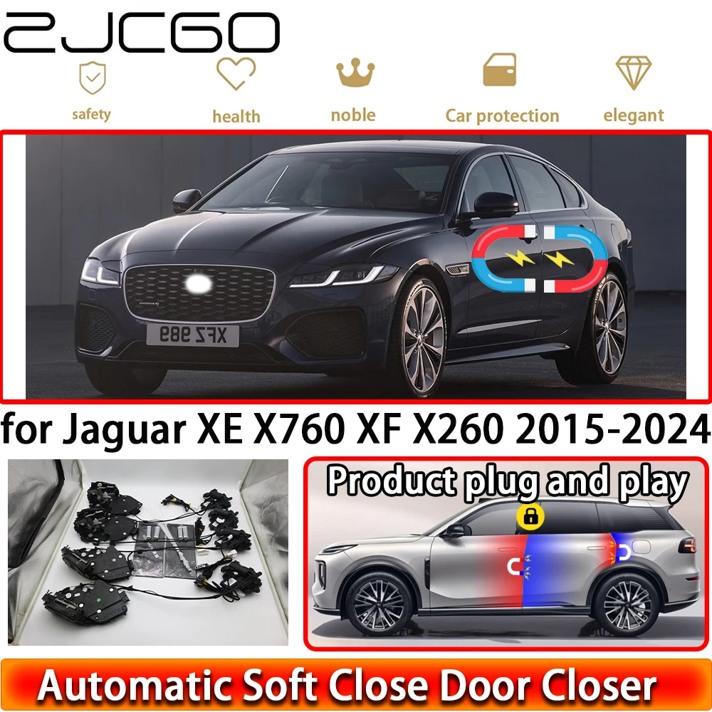 

Комплект доводчиков дверей ZJCGO для Jaguar XE X760 XF X260 2015-2024: система плавного закрывания, автоматическое открывание, легкое закрытие, установка Plug & Play