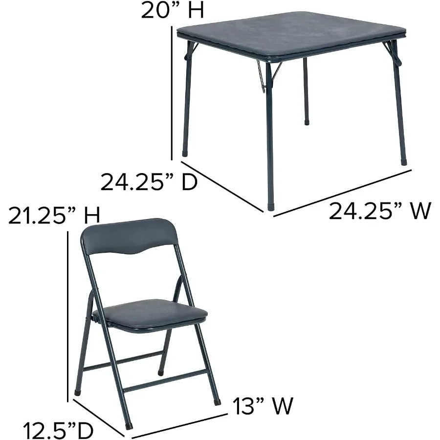 Flash Furniture Mindy Navy 5-teiliges Klapptisch- und Stuhlset für den Innen- und Außenbereich in Spielzimmer, Klassenzimmer und Esszimmer zu Hause S