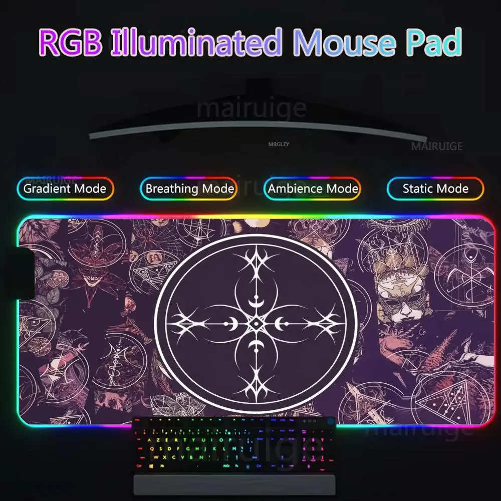 The Tarot card game Mouse Pad Gamer Rgb Desk Mat Back Light Led Mouse Setup Gaming Accessories Deskmat Big Mousepepad Backlight