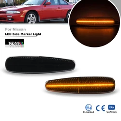 Smoked Front Bumper Led Fender Side Marker Lights For Nissan 240SX S14 Silvia 200SX 1995-1998 Turn Signal Blinkers 26185-70F25