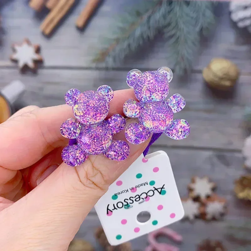 Children Sequins Floral Elastic Hair Bands Rubber Band Hair Tie Princess Kawaii Rope Headwear Girls Kids Hair Accessories