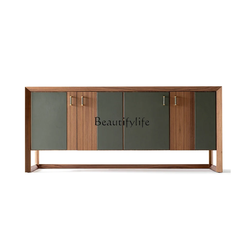 

North American black walnut solid wood dining side cabinet/high-end designer villa restaurant entrance decorative cabinet