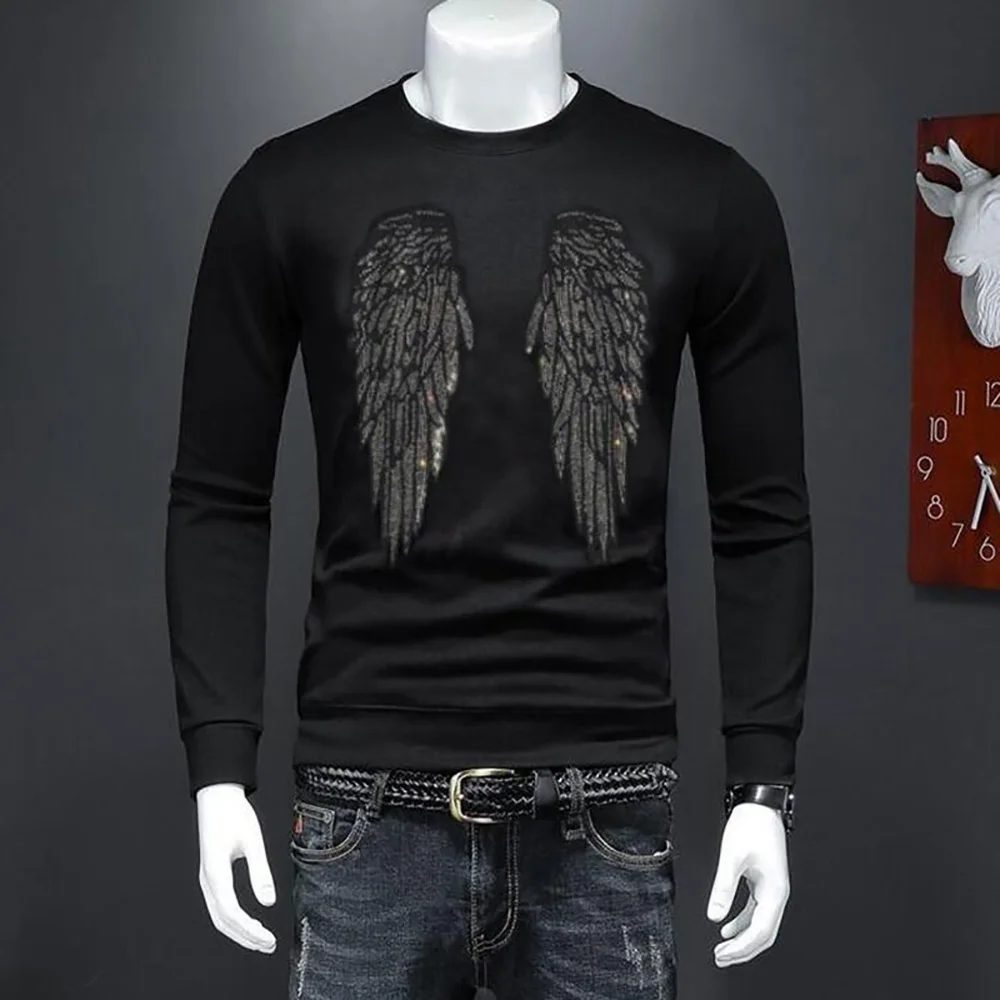 

Men Autumn Men Long Sleeve Hot drill Sweatshirts Clothes top quality Rhinestones 127