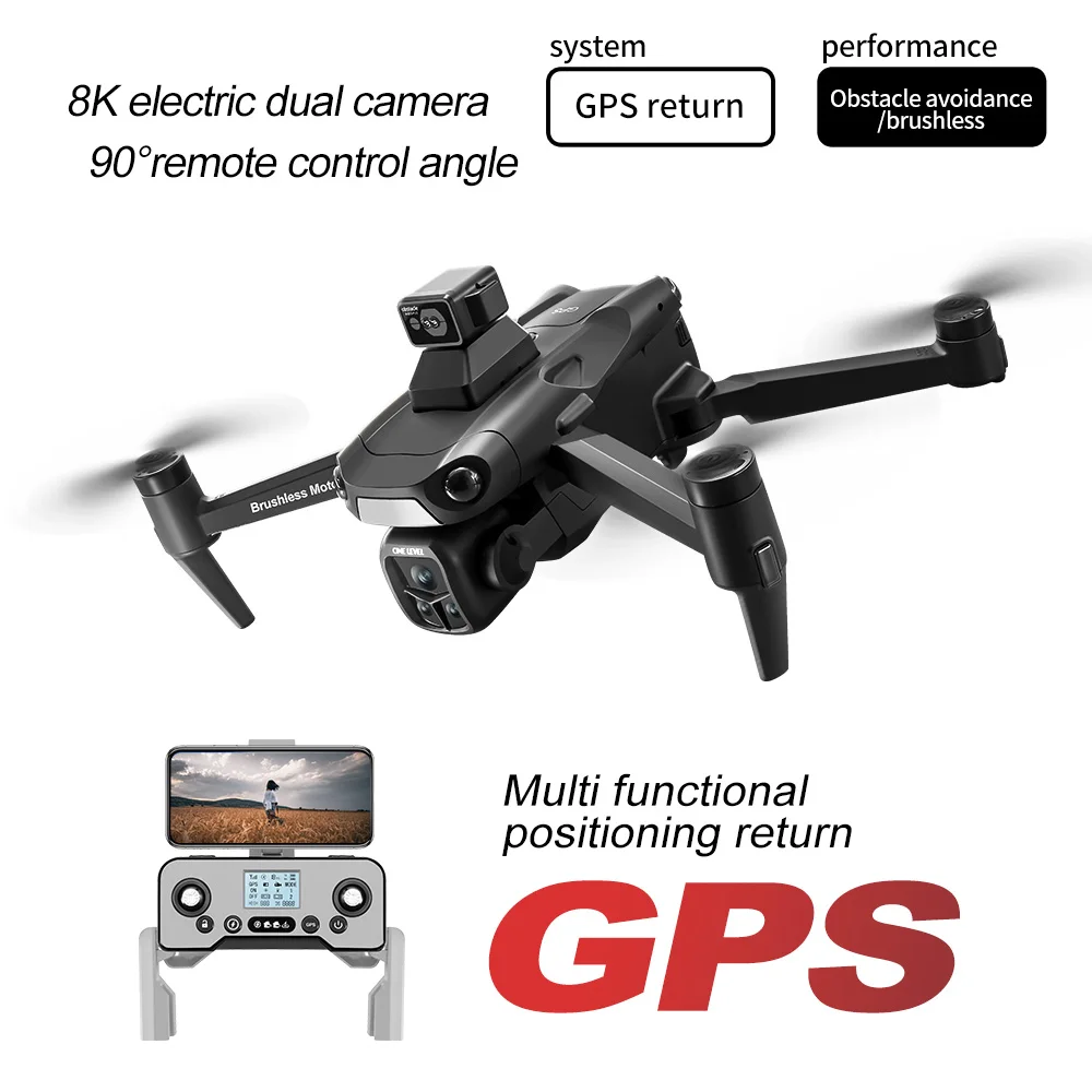

NEW V918 GPS Laser Obstacle Avoidance 8K Beauty Camera Electric Adjustment 90 ° Large Capacity Battery Long Endurance