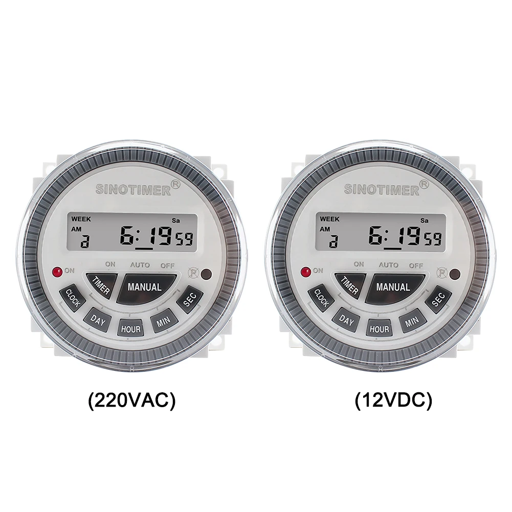 1 Second Interval Time Relay  220V 10A 7 Days Programmable Digital Timer Switch 28 Groups ON/OFF Detachbale Battery