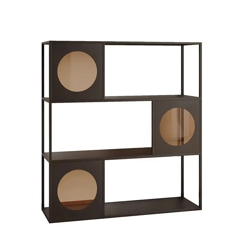 

Cream wind wrought iron bookshelf shelf floor-to-ceiling integrated living room storage cabinet simple modern home multi-layer d